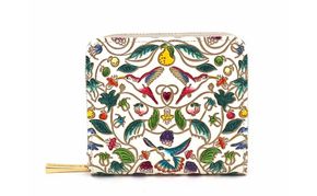 【文庫屋大関】二つ折りファスナーミニ財布 ハチドリの憂鬱【皮革工芸品】財布 二つ折り 小物 お札 カード 小銭 コンパクト 牛革 手作り 日本製 墨田区 東京都