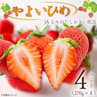 【2027年1月中旬以降順次発送開始】JAなめがたしおさい直送「やよいひめ」１箱（４パック入）|茨城県 行方市 ふるさと納税 果物 フルーツ 苺 いちご イチゴ（AE-161）