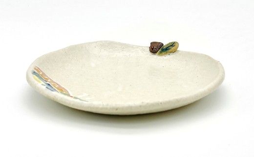 ヒラメキ！の林檎皿 白マット【716】_HA1717