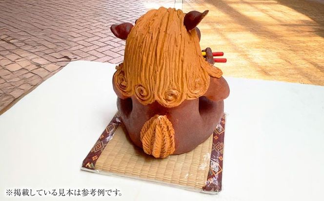 【工房嬉楽】ウチナーそばおいシーサー（大）焼き物 小物 インテリア 沖縄 やちむん 沖縄市 / コザ工芸館ふんどぅ[BCAU020]