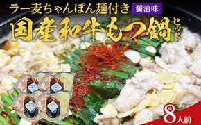 もつ鍋 化粧箱入り 素材にこだわりました 厳選 博多牛もつ鍋セット 8人前 醤油 醤油味 国産 牛小腸 もつ モツ 鍋 お土産 美味しい 福岡県 福岡 九州 グルメ お取り寄せ