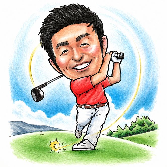 似顔絵　1名（背景体つき） 絵画 インテリア 