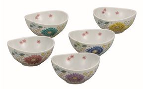九谷焼　3.5号小鉢揃・花はな（5個セット） a01 民芸品 工芸品 焼き物 食器 