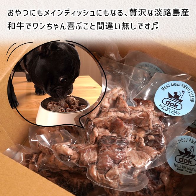 定期便【1ヵ月毎・12回発送】淡路ビーフ入り！ペット用ボイル淡路牛すじ肉 500g（100g×5PC）ペットフード