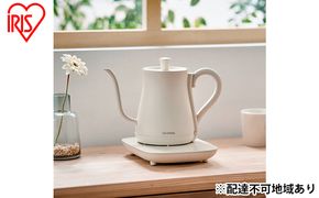アイリスオーヤマ ケトル 0.6L IKE-C601T-CW ホワイト 電気ポット ポット 電気ケトル ドリップケトル 細口 細口ポット 細口ケトル 湯沸かし 温度調節 保温 保温機能 空焚き防止 おしゃれ キッチン家電 電化製品 家電 宮城 宮城県 大河原 大河原町
