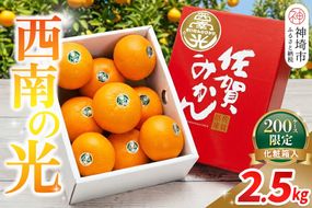 【2026年12月上旬より発送開始】西南の光 2.5kg(化粧箱入り)【みかん 柑橘 フルーツ デザート βクリプトキサンチン 手土産】(H116150)
