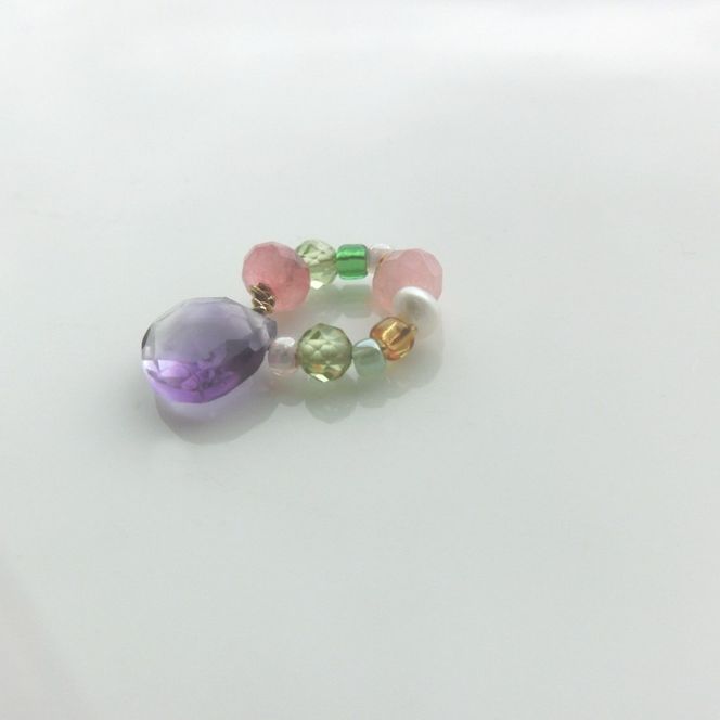 baby ring top ペンダントトップ 1個 アメジスト 天然石 アクセサリー [Q] handmadejewely 【 シンプル 可愛い ハンドメイド ジュエリー 手作り 職人 上品 大人な雰囲気 ギフト プレゼント ラッピング 結婚式 普段使い 北海道 幕別 】