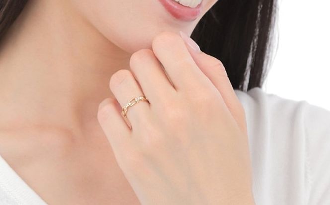 0.20CT　ダイヤチェーンデザインリング　R3990DI-Y　イエローゴールド【サイズ：8号～18号（0.5号刻み対応可）】  ダイヤモンド 指輪 リング YG プレゼント ギフト 贈り物