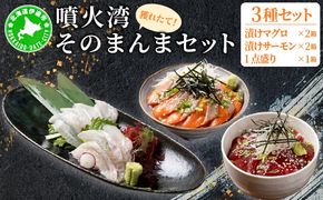 噴火湾そのまんま 漬けマグロ2箱、漬けサーモン2箱、お刺身1点盛り1箱の計5箱 旬菜一鮮 だて大和屋 厳選 魚介 海鮮 刺身 刺し身 小分け 新鮮 魚介類 魚貝類 加工食品 贈答 ギフト 贈り物 ご褒美