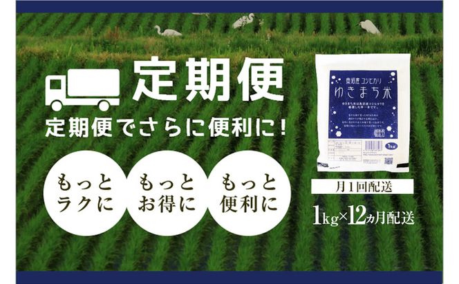 令和8年産米 先行予約 新米 極上魚沼産コシヒカリ 令和8年産米 1kg【定期便／12ヶ月】無洗米ゆきまち米＜先行受付10月下旬～順次発送＞