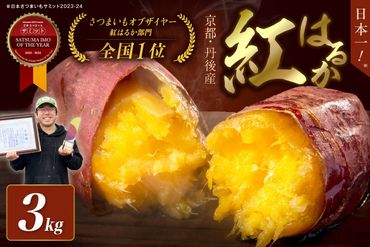 日本一！さつまいもオブザイヤー受賞のサツマイモ農家が作る「紅はるか」3kg（12~20本程度（150〜300g／本））　TF00010