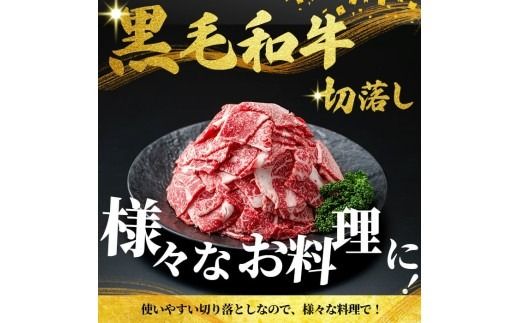 国産黒毛和牛切落し計600g（300g×2P） a0-374