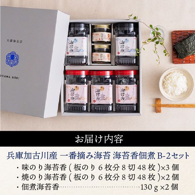 兵庫加古川産 一番摘み海苔(海苔香佃煮B-2セット)《 のり 海苔 佃煮 一番摘み 海苔セット 》【2503D01302】