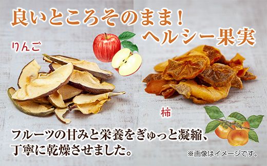 ドライフルーツ 2種(りんご 柿)／干しりんご 干し柿 林檎 リンゴ カキ かき ドライ林檎 無添加 砂糖不使用 国産 フルーツ 果物 保存食 ダイエット ギフト お取り寄せ はぴふる 新潟県 十日町市 
