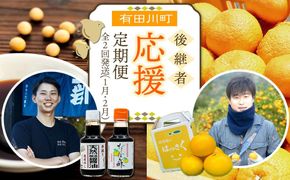 有田川町後継者応援定期便 1月発送 ちょっと傷あり 八朔（4～6玉） と 2月発送 天然醸造醤油＆特製だしぽん酢 【南泰園・カネイワ醤油】 	ARD08