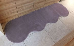 diw0391 北欧風キッチンマット ラグマットタイプ 65×270cm ピーナッツ型 モーブ 抗菌防臭 SEK 織人しきもの屋工房