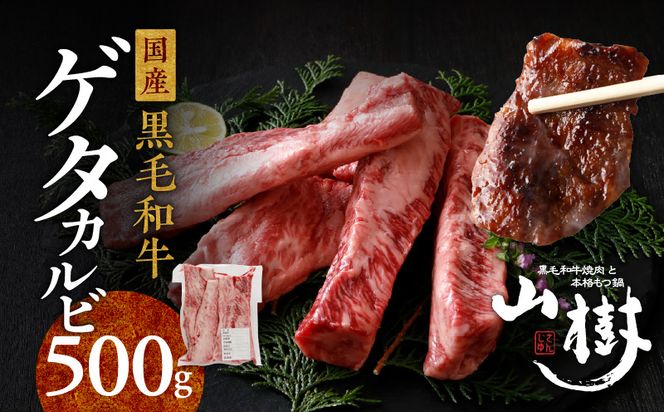山樹の黒毛和牛ゲタカルビ 500g（塩コショウ別添）［047R31］山樹 黒毛和牛 ゲタカルビ 黒毛 和牛 牛 肉 牛肉 カルビ 500g 国産 肉感 旨味 料理 時短 調理 おかず 惣菜