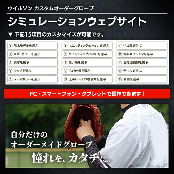 ＼メジャーリーガーも愛用するWilson社グローブ！／＜軟式用＞Wilson フルオーダーグローブ(一式) 阿久根市 特産品 スポーツ グラブ オーダー 野球 職人 オーダーメイド 子ども【アクネスポーツ】akn021-04