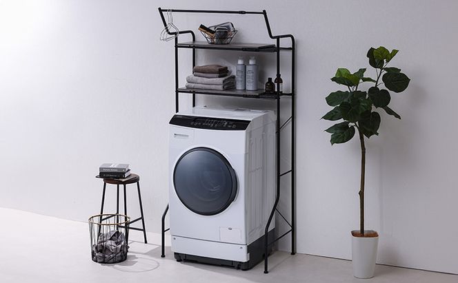 ランドリーラック 伸縮スタイルランドリーラック ハンガーバー付き HSLR-EX895 ブラック アイリスオーヤマ 伸縮 洗濯機ラック 洗濯ラック 洗濯機 laundry ランドリー ランドリー収納 一人暮らし インテリア 