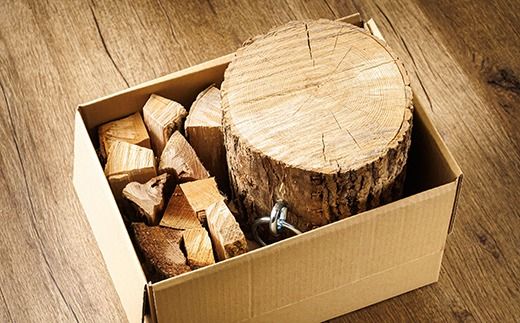 薪割り台 セット 5kg｜ 北海道産 道東産 広葉樹 木の皮 焚き付け 用 薪 焚き火 初心者 ソロキャンプ キャンプ 10000円の品 1万円以下 北海道 釧路町 釧路超 特産品