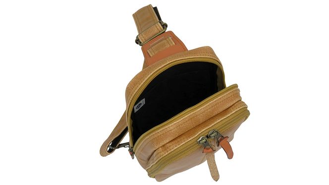 レトロボディバッグ キャメル ( No.4977-24 ) / ボディバッグ 豊岡 職人手作り 仕分け収納 2層構造 通気性 シンプル ワンショルダー 日本製 メンズ レディース バッグ かばん 鞄 木和田株式会社