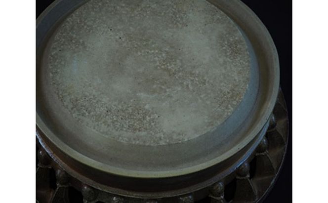 寒風須恵器 蹄脚円面硯（作：末廣 学） 工芸品 インテリア 