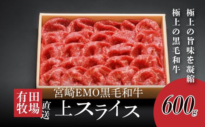 ＜宮崎ＥＭＯ黒毛和牛 すき焼き用上スライス 600ｇ＞ K20_0013_3
