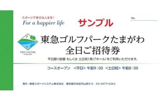 東急ゴルフパークたまがわ　利用チケット【平日廻り放題または土日祝1周（7ホール）】