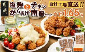 鶏塩こうじからあげとチキン南蛮セット_AA-4402_(都城市) 鶏肉 加工品 からあげ/チキン南蛮 タルタルソース付き ご当地グルメ 若鶏 お弁当/おかず おうち時間 冷凍食品 鶏もも肉  