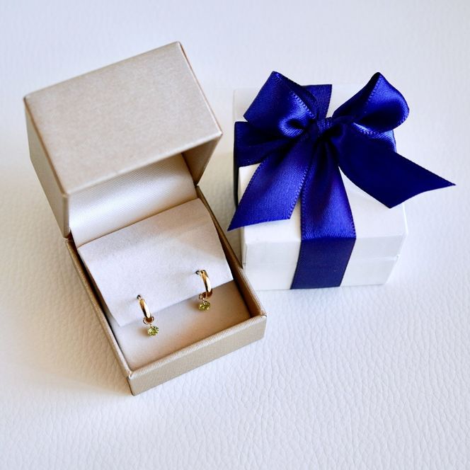 K18(18金) イエローゴールド 2WAY ピアス 地金 ペリドット フープピアス(直径10mm) 保証書付 SMK-5249 SWAD099-peri