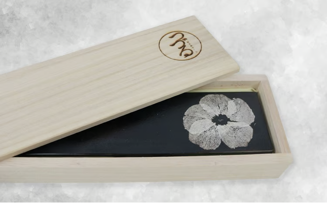 【つづるガラスアート】ゆうなの花 細長平皿－SUMI－ 1枚