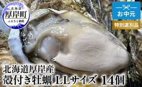 北海道 厚岸産 殻付き 牡蠣 LLサイズ 14個 お中元 特別選別品 魚貝類 生牡蠣 海鮮 海の幸 海産物 ふっくら 濃厚 甘み マルえもん オイスター 生食用殻付カキ 生食用 