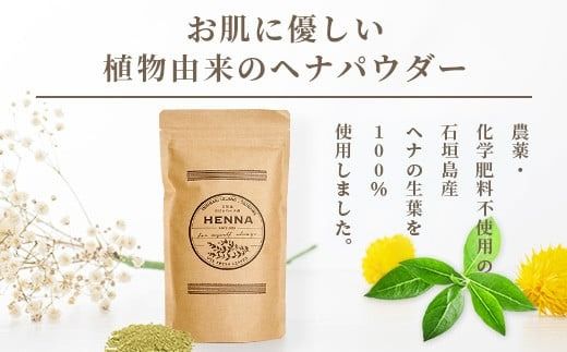 「石垣島産 ヘナパウダー1袋(100g) ＆ ヘナ石鹸1個(50g)セット」 【 美容 石鹸 オーガニック 無添加 】 NE-1