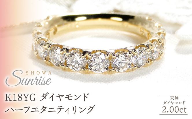 K18YG【2.00ct】ダイヤモンドハーフエタニティリング csr0330-18y SWAV069