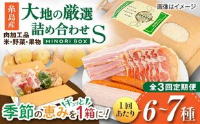 【全3回定期便】糸島産 肉 米 野菜 果物 厳選詰め合わせ MINORI BOX Sサイズ 糸島市 / emma.Inc / 米 肉 野菜 果物 詰め合わせ[AOP008]