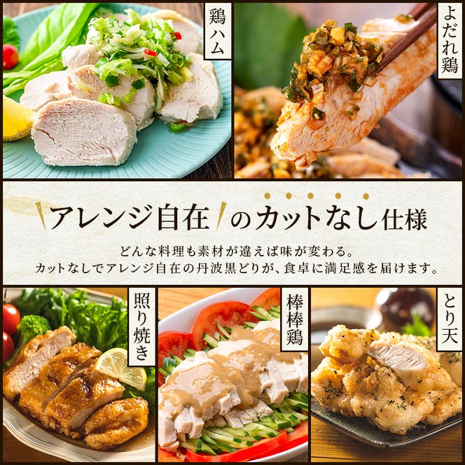 6ヶ月 定期便 地鶏 丹波 黒どり ムネ 2kg 鶏肉 冷凍 丹波山本 高タンパク低カロリー たんぱく質 ボリューム 筋トレ チキン 蒸し鶏 