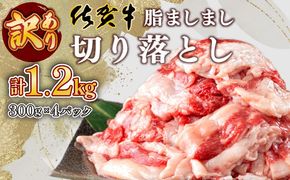 【訳あり】脂ましまし！佐賀牛切り落とし 1.2㎏ B-1102