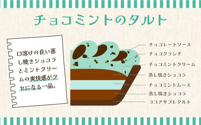 【2025年4月〜発送】【こだわりのサクサクタルト】チョコミントのタルト / タルト チョコ ミント 18cm 南島原市 / アトリエジジ[SAA027]