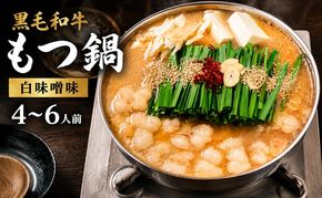 黒毛和牛 もつ鍋 白味噌 味噌味 4～6人前セット【配送不可：離島】 お肉 牛肉 鍋セット モツ鍋
