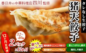 【12ヶ月定期便】春日井の中華料理店四川監修タレなし生餃子「猪天餃子」 12ヶ月コース