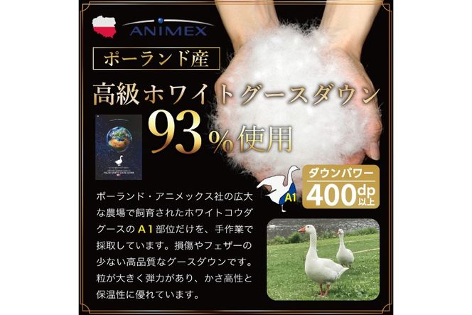 【春夏用】洗える! 羽毛布団 ダウンケット ダブル ホワイトグース93% 0.6kg 抗菌防臭 無地 アイボリー [川村羽毛 山梨県 韮崎市 20745035] 羽毛 布団 ふとん 羽毛ふとん 掛け布団 肌掛け布団 寝具 夏用 洗える コインランドリー