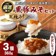 【0091312a】絶品！黒豚みそおためしセット(120g×3個) 味噌 調味料 黒豚味噌 豚味噌【村山製油】