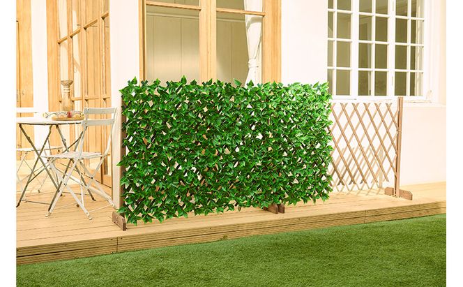 ＤＥＣＯ ＧＲＥＥＮ 伸縮フェンス GF-180LG ライトグリーン グリーンフェンス 伸縮  アイリスオーヤマ リーフラティス ガーデンフェンス 目隠しフェンス ラティス フェンス DECOGREEN 伸縮フェンス ベランダ バルコニー 庭 フェイクグリーン