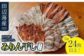 四代続く秘伝のたれ みりん干しセット (合計5種・24枚以上) 干物 ひもの 魚 さかな 鯵 あじ 鯖 さば かます 醤油 食べ比べ おかず 国産 詰め合わせ セット 大分県 佐伯市  【FT01】【田辺海産】