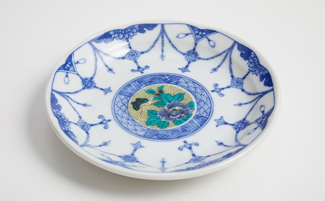 九谷焼 4.5号皿揃・吉田屋絵変り(５枚セット) a01 焼き物 民芸品 工芸品 インテリア 
