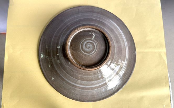 【沖縄の焼き物】尺皿 (アカバナ模様) 食器 陶器  工芸品 ギフト 沖縄市 / 唐仙窯[BCBK011]