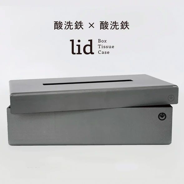 GRAVIRoN lid Box Tissue Case 酸洗鉄×酸洗鉄（ティッシュケース）ボックスティッシュ ティッシュカバー