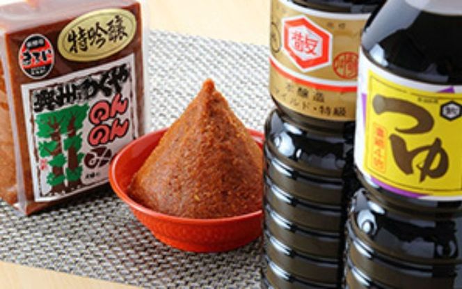 味噌 醤油 明治42年創業 川敬醸造の「現代の名工作」 みそ・つゆ・醤油 セット 計3kg 【職人の金メダル「黄綬褒章」受章】 / 醤油 しょうゆ 味噌 みそ お味噌 味噌汁 みそ汁 朝食 和食 手作り 調味料 発酵 発酵調味料 国産 【wakuyakousya004】