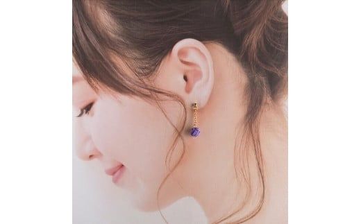 ＊桔梗色＊　『花時』アシンメトリーピアス/水引ピアス　AM00317