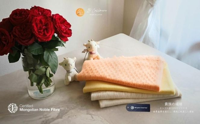 G3318 『Noble Fibre』100％カシミヤ・マフラー オーガニックホワイト（織り柄）【高級 カシミア おしゃれ ファッション 防寒 かしみあ】